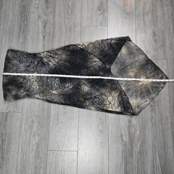 Le Chateau Multicolor Bandeau Strapless Midi Dress With Sheer Floral Overlay Med - Picture 16 of 17